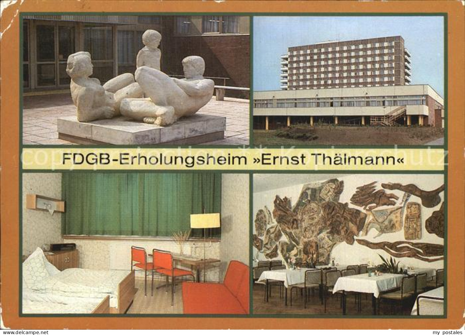 72557474 Rheinsberg FDGB Erholungsheim Ernst Thaelmann Plastikgruppe  Rheinsberg - Zechlinerhütte