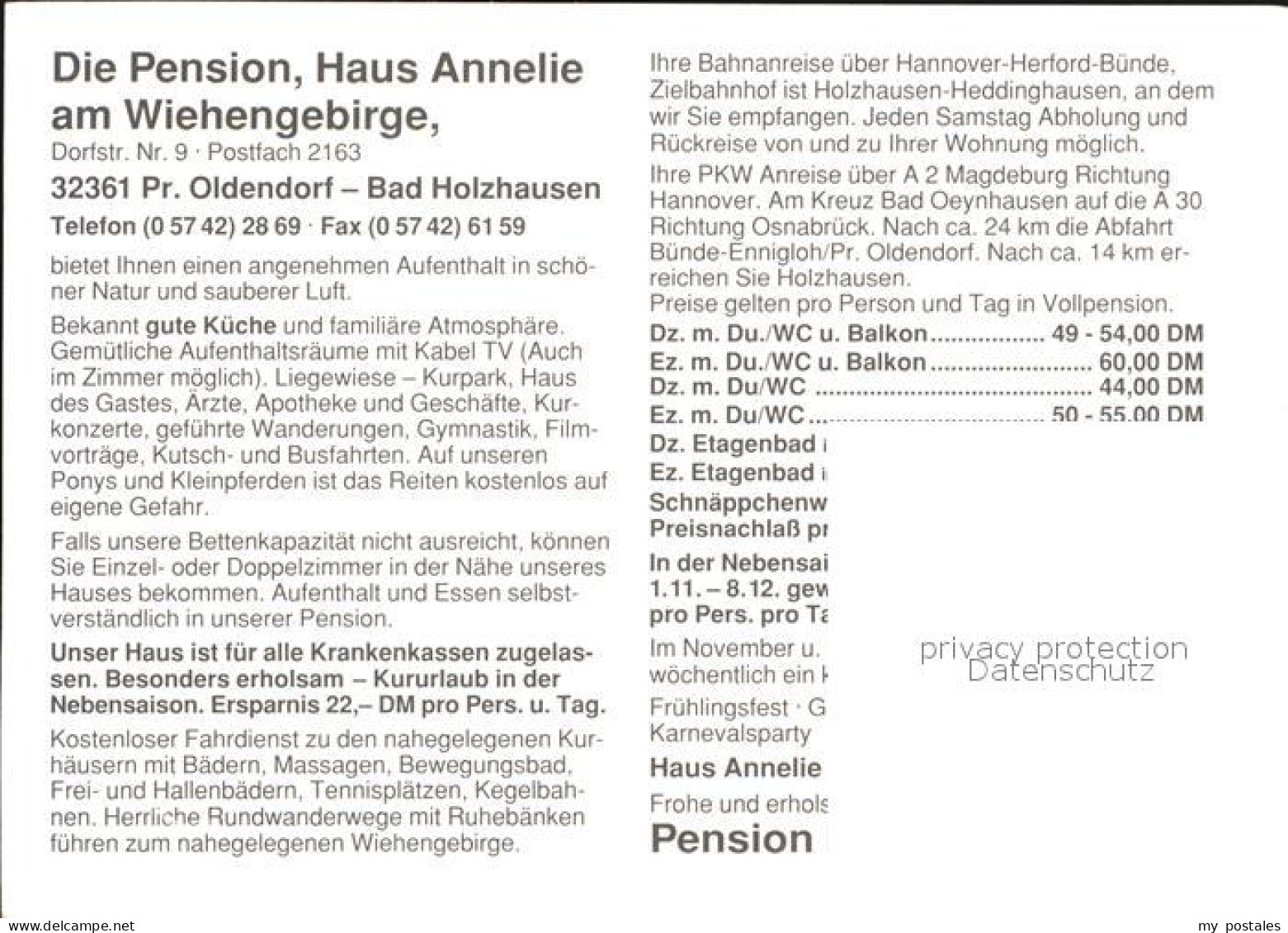 72557375 Bad Holzhausen Luebbecke Preussisch Oldendorf Pension Haus Annelie Wieh - Getmold