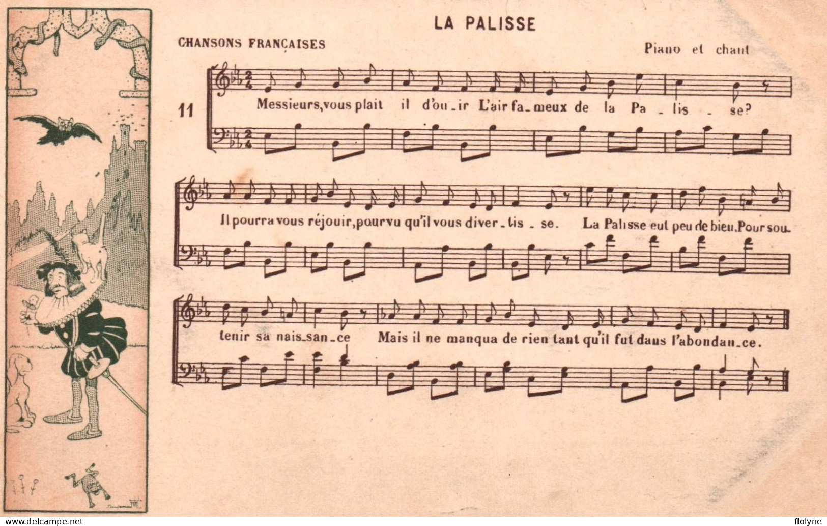 Benjamin RABIER - Cpa Illustrateur - Chansons Françaises - LA PALISSE - Piano Et Chant - Rabier, B.