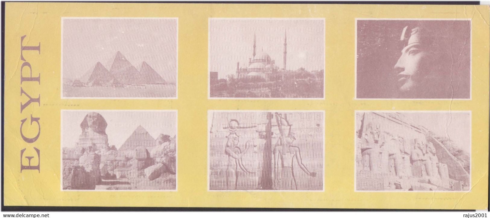 Tutankhamun, Tutankhamen, Pharaoh Egyptian Art, Mosque, Pyramid Of Giza Egyptology Sharjah 12 Stamp On Card As Per Image - Egiptología