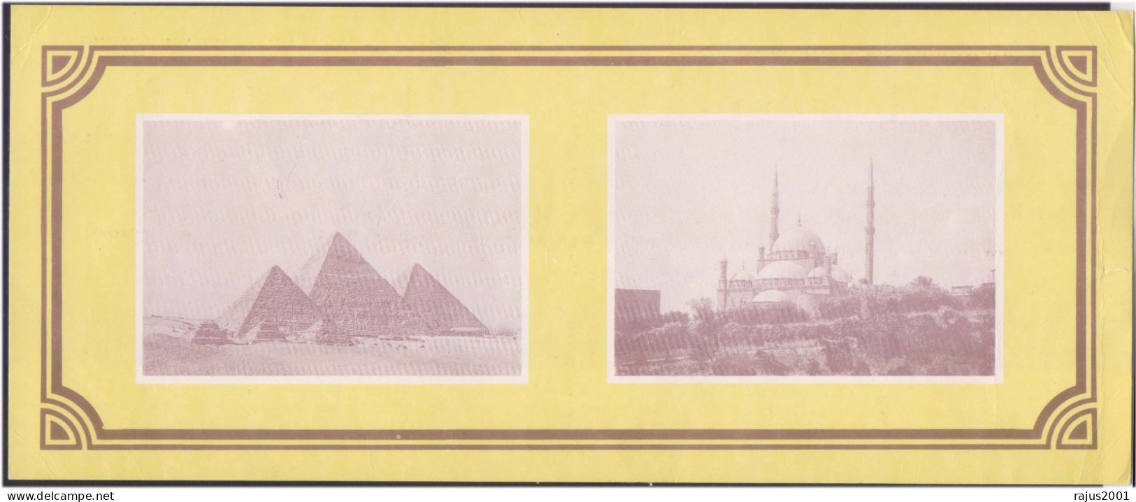 Tutankhamun, Tutankhamen, Pharaoh, Egyptian Art, Mosque, Pyramid Of Giza, Egyptology Ajman 10 Stamp On Card As Per Image - Egittologia