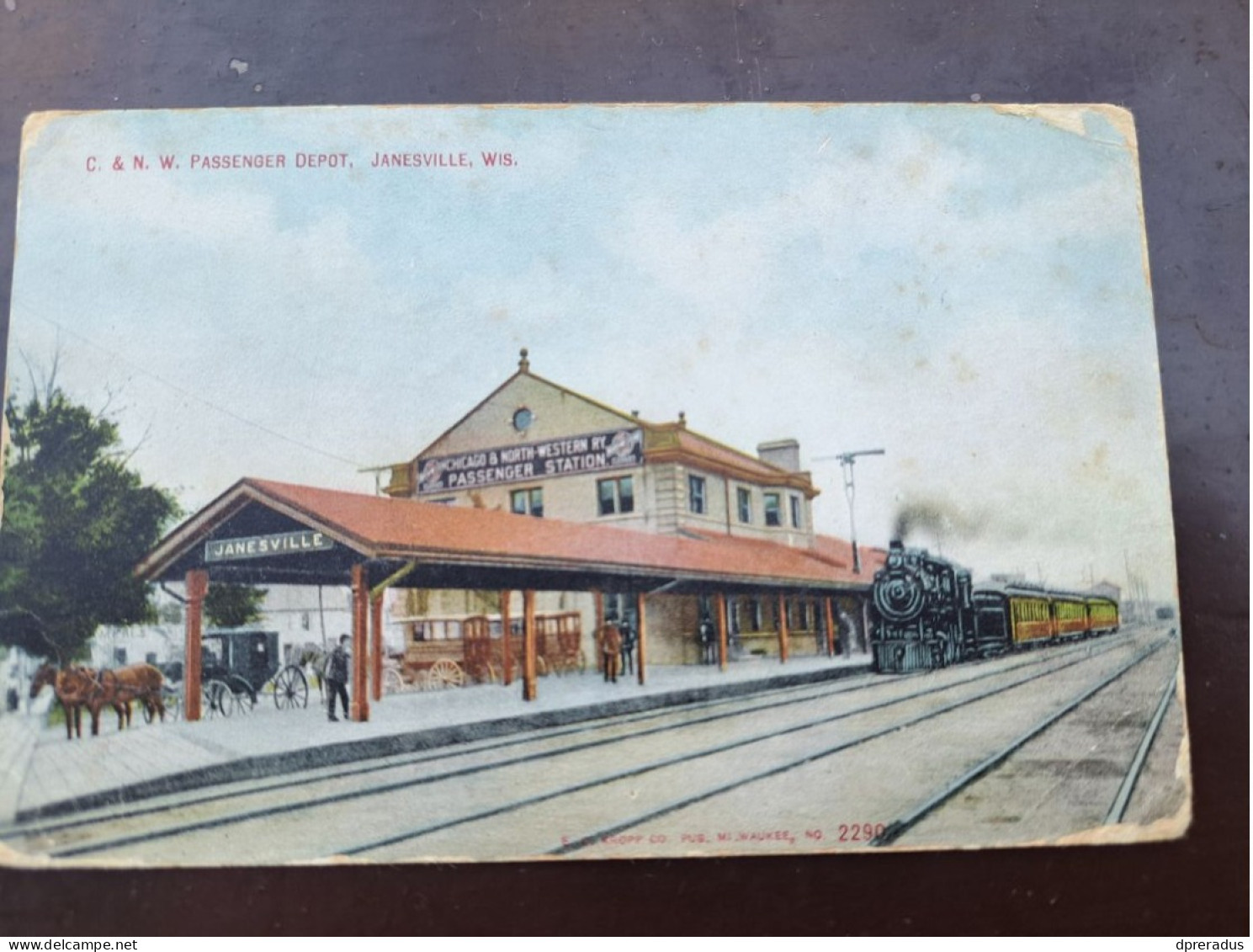 United States Janesville Train Railway Bahnhof 1914. - Other & Unclassified