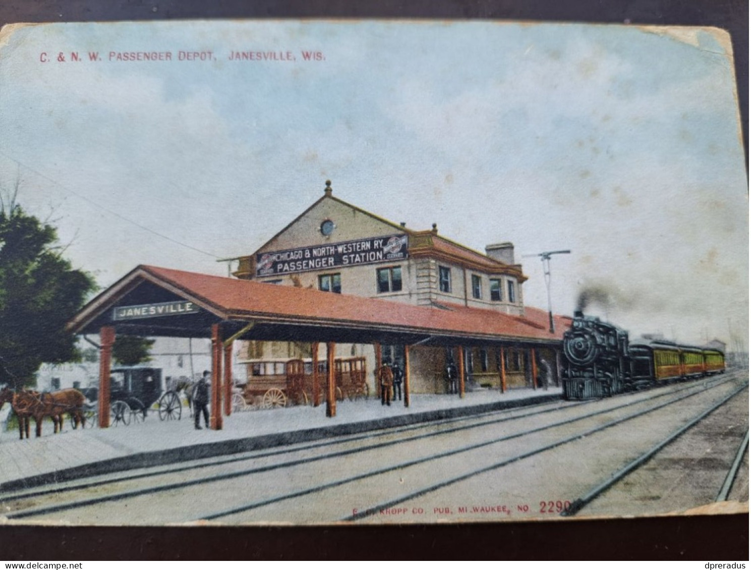 United States Janesville Train Railway Bahnhof 1914. - Other & Unclassified
