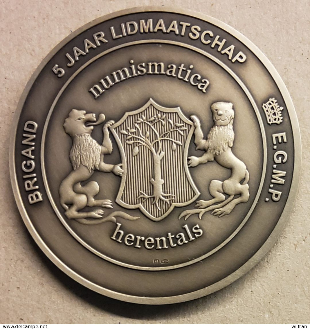 4535 Vz Boerenkrijgsmonument - Kz EGMP Numismatica Herentals 5 Jaar Lidmaatschap - Brigand - Tokens Of Communes