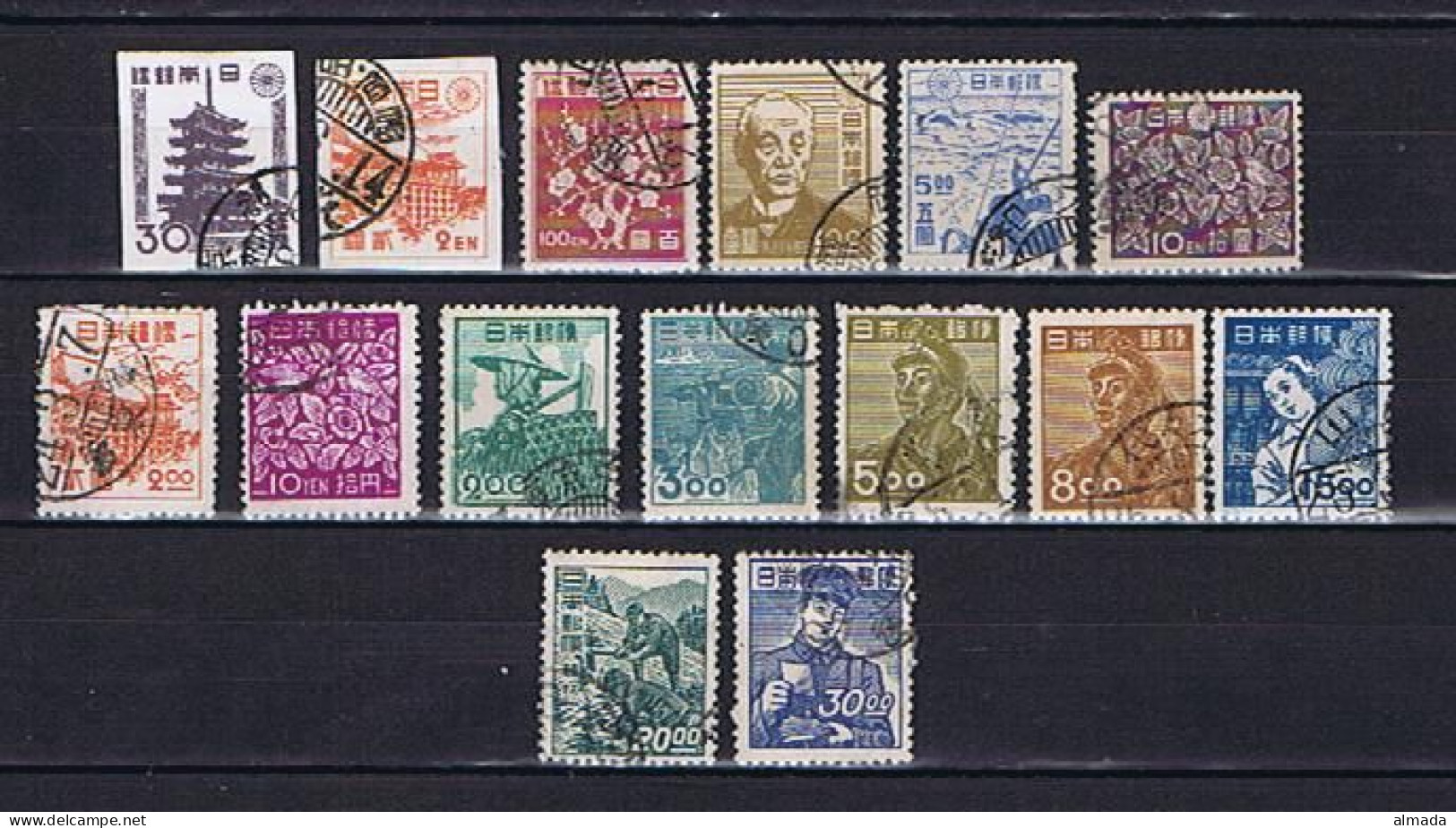 Japan 1946-1949: 15 Diff. Used,  Gestempelt - Used Stamps