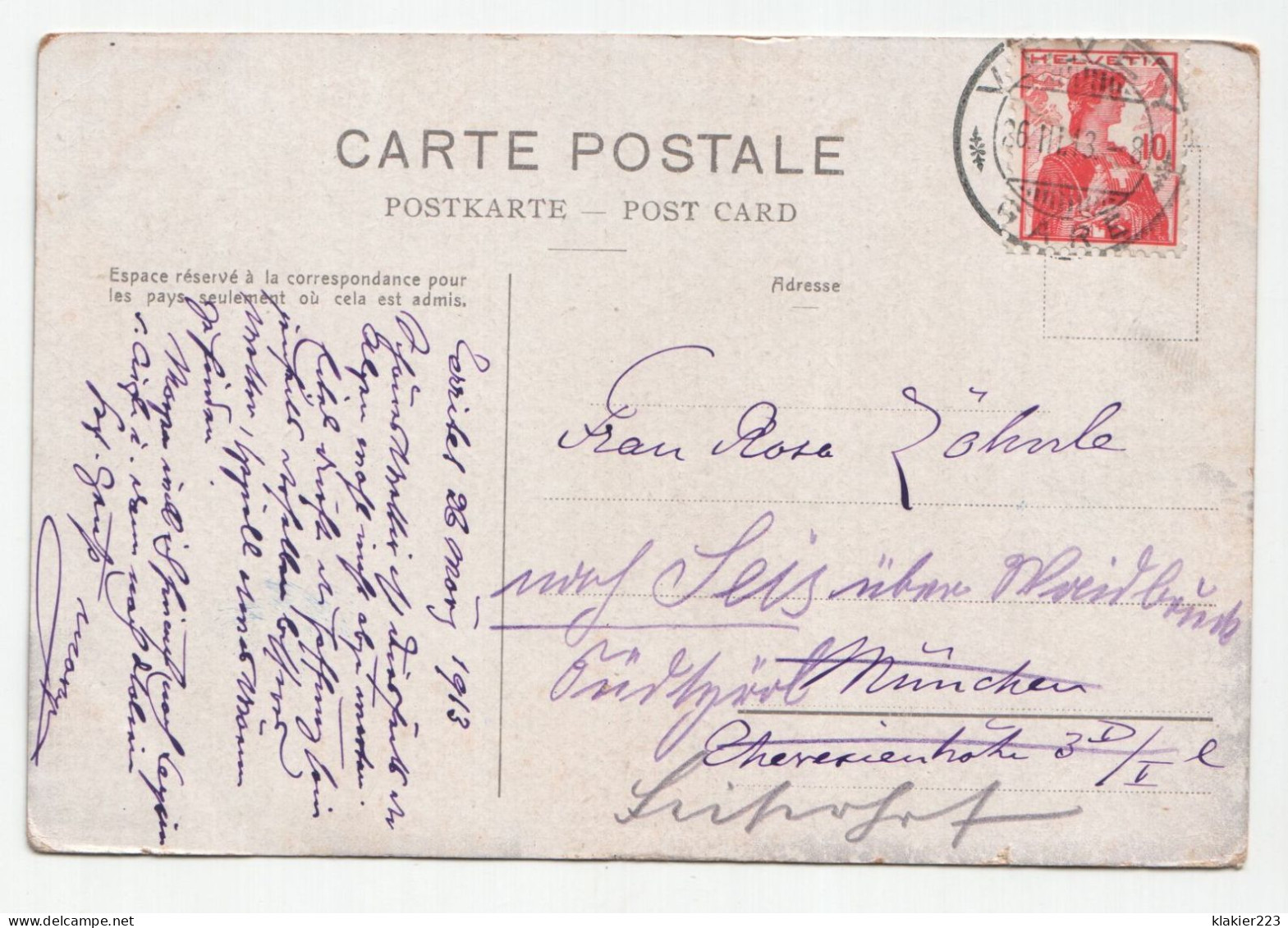 Territet-Chillon (Lac Leman) Et Dents Du Midi. // Jahr 1913. - Villeneuve