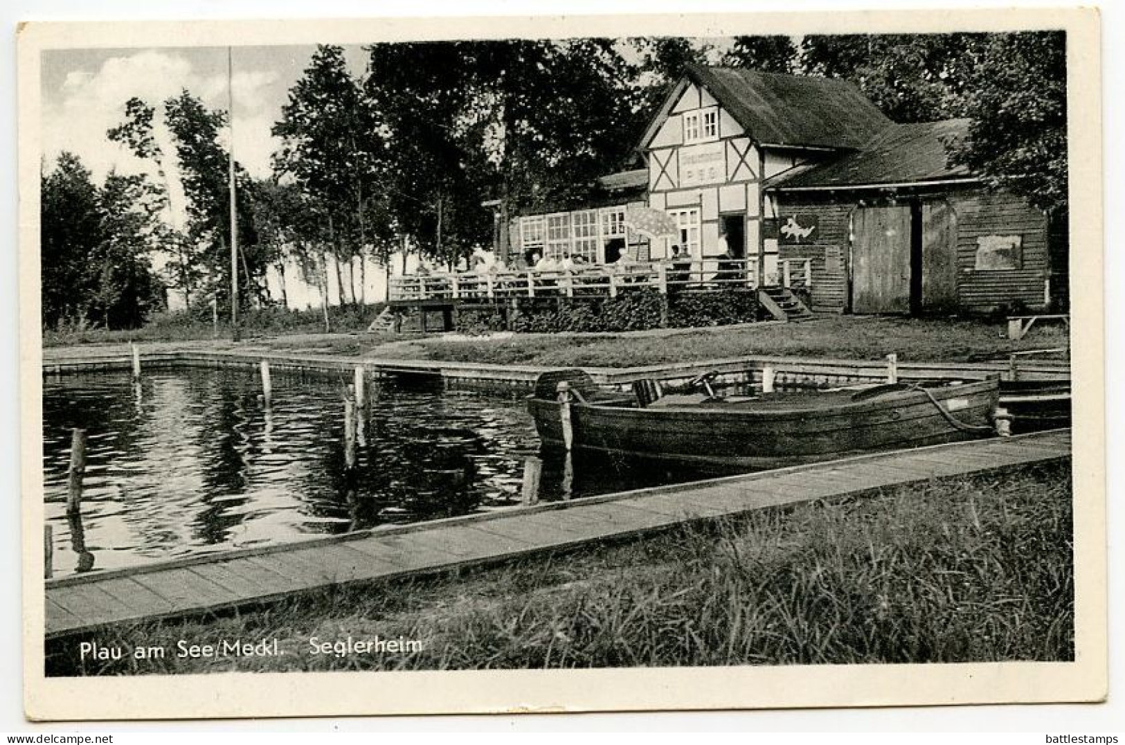 Germany, DDR 1962 Postcard Plau Am See/Meckl. - Seglerheim; 10pf. Chairman Walter Ulbricht Stamp - Plau