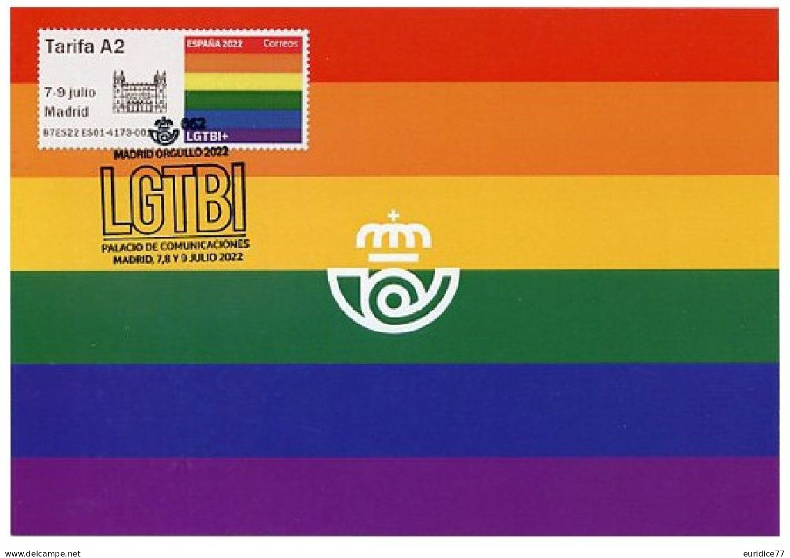 Spain 2022 - LGTBI+ Carte Maximum - Timbres De Distributeurs [ATM]