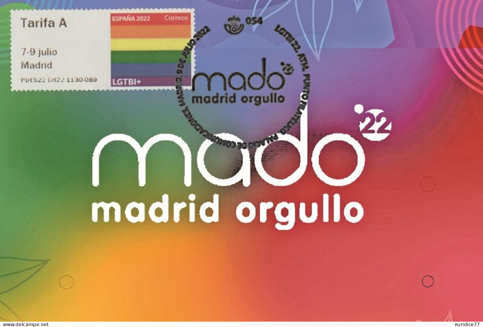 Spain 2022 - LGTBI+ Mado Madrid Orgullo Carte Maximum - Automatenmarken [ATM]