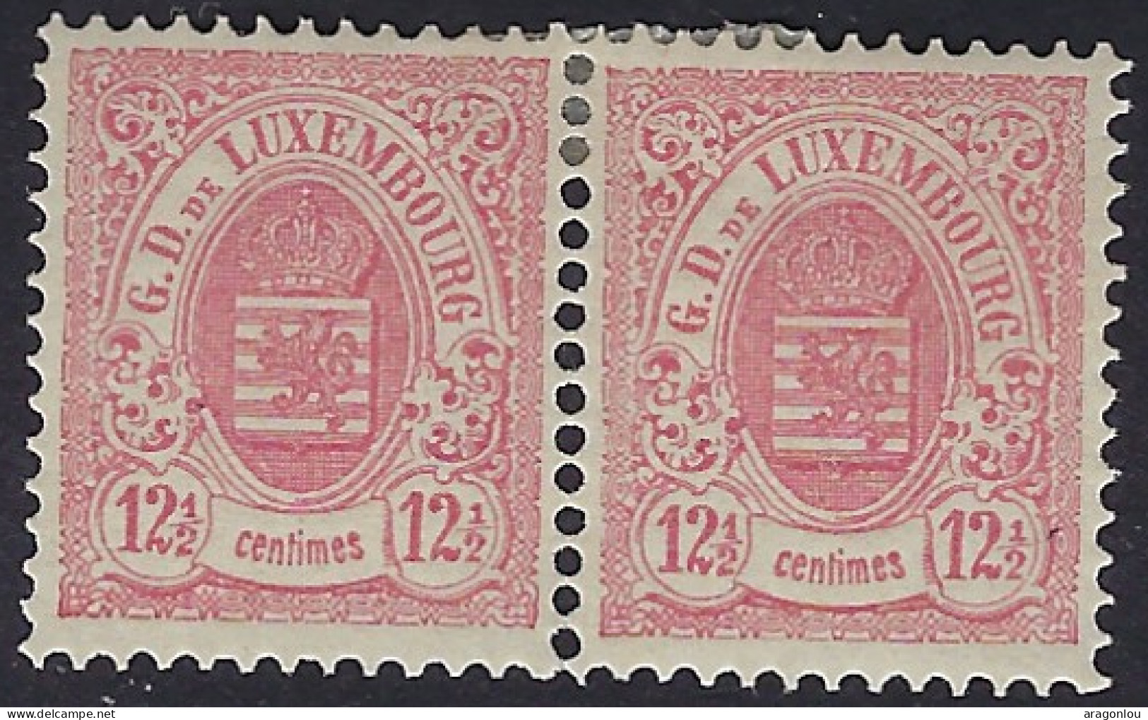 Luxembourg - Luxemburg - Timbres - Armoires 1880    12,5C.    *    1 Paire     Michel 41 D - 1859-1880 Armoiries