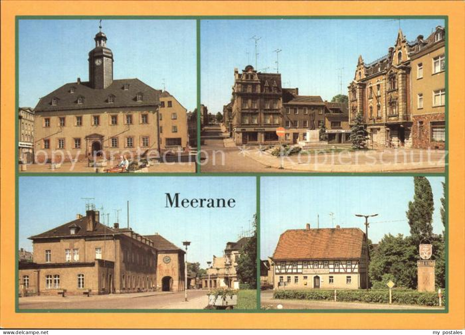 72550711 Meerane Rathaus Ernst Thaelmann Platz Bahnhof Gasthof Schwanefeld Meera - Meerane