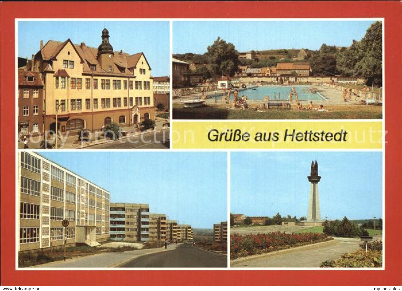 72550642 Hettstedt Rathaus Freibad Polytechnische Oberschule Freundschaftsflamme - Hettstedt