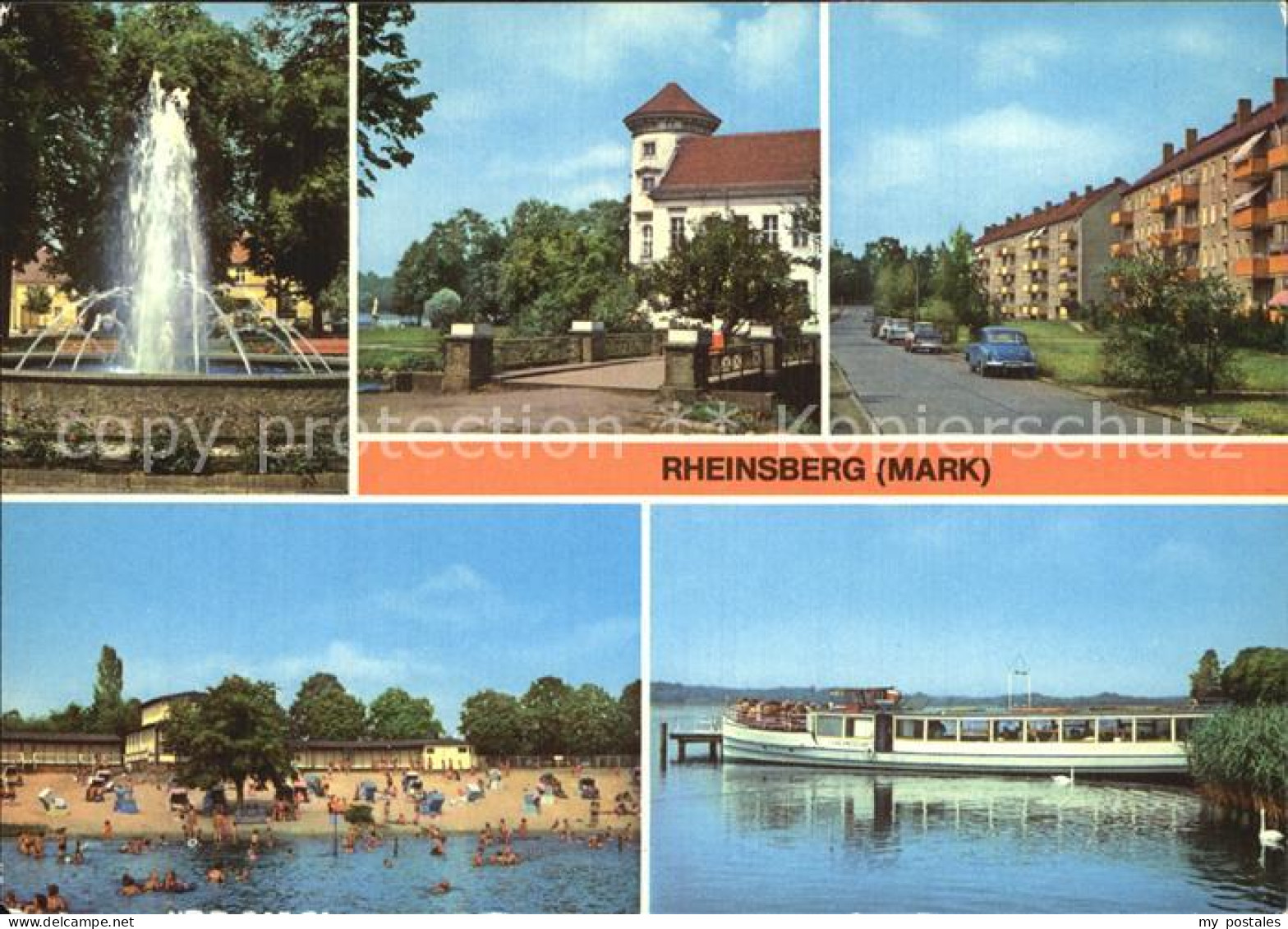 72550499 Rheinsberg Springbrunnen Schloss Joliot Curie Strasse Anlegestelle Weis - Zechlinerhütte