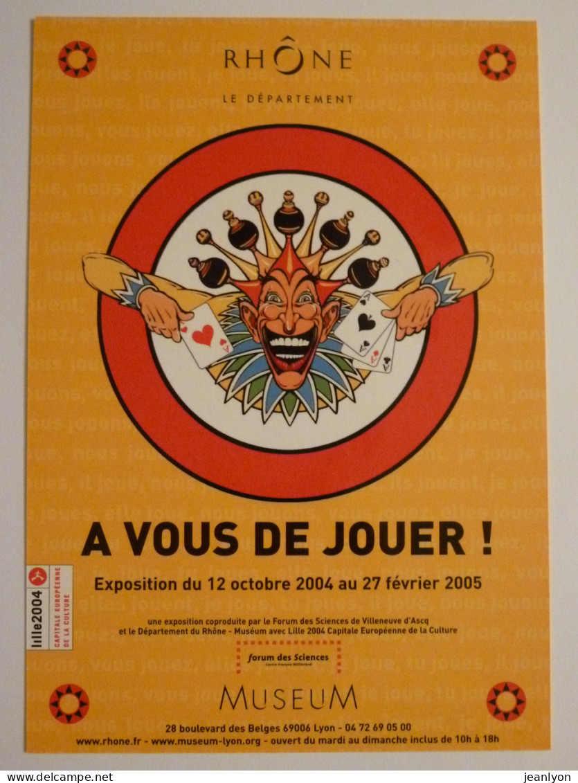 CARTE A JOUER - AS COEUR / PIQUE ... - Carte Publicitaire Museum Lyon (Rhône) - Speelkaarten