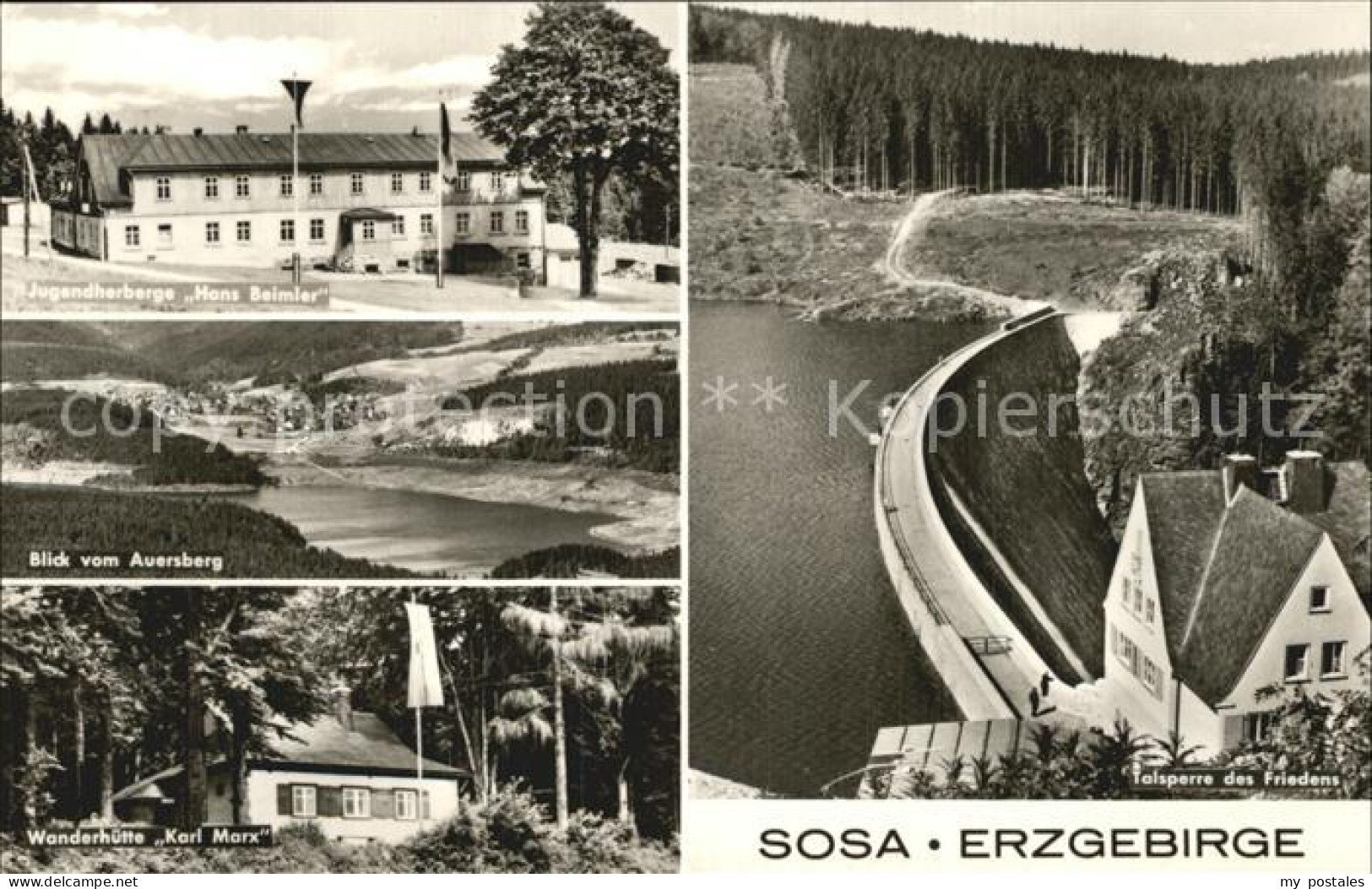 72550262 Sosa Erzgebirge Blick Vom Auersberg Jugendherberge Hans Beimler Talsper - Sosa