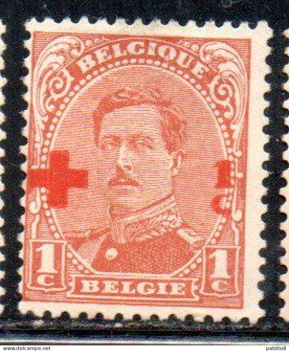 BELGIQUE BELGIE BELGIO BELGIUM 1918 KING ROI ALBERT I RED CROSS CROIX ROUGE SURCHARGED 1c + 1c MH - 1918 Red Cross