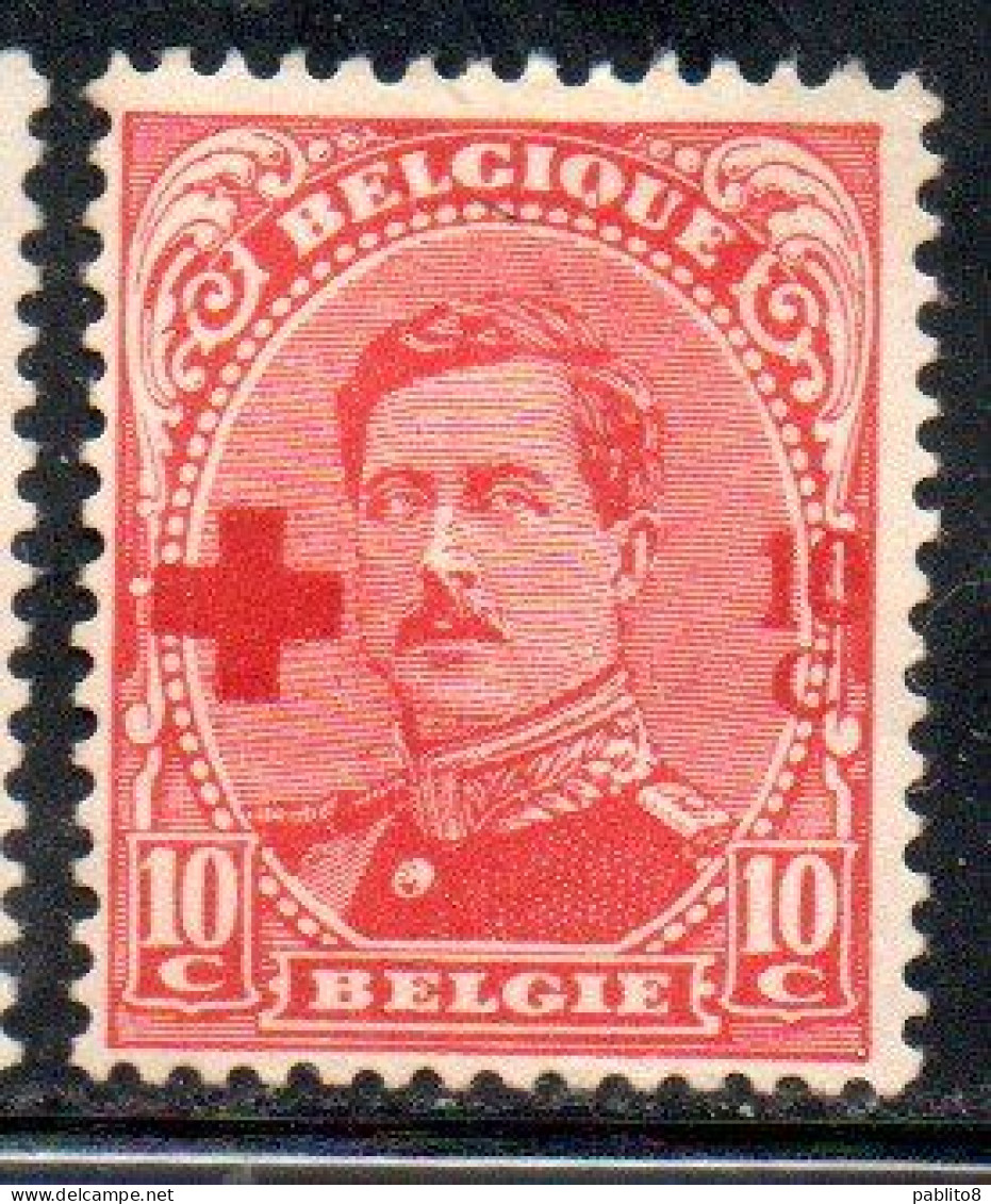 BELGIQUE BELGIE BELGIO BELGIUM 1918 KING ROI ALBERT I RED CROSS CROIX ROUGE SURCHARGED 10c + 10c MH - 1918 Rotes Kreuz