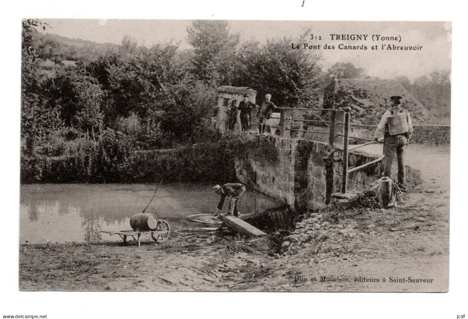 89 TREIGNY - Le Pont Des Canards Et L'Abreuvoir N° 312 - Blin Mouchon - Brouette - Tonneau - Pulvérisateurs - Vache - Treigny