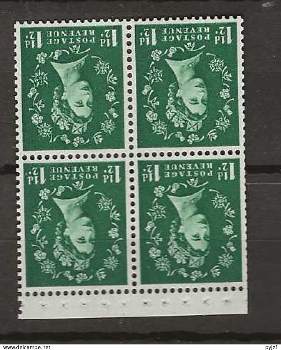 1958 MNH GB Watermark Multiple Crown Booklet Pane SG 572-mWi Postfris** - Unused Stamps