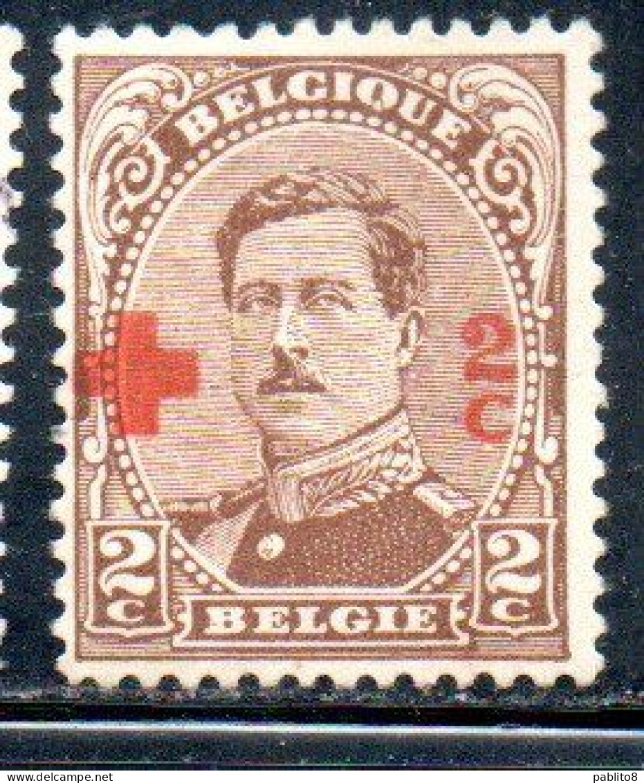 BELGIQUE BELGIE BELGIO BELGIUM 1918 KING ROI ALBERT I RED CROSS CROIX ROUGE SURCHARGED 2c + 2c MH - 1918 Red Cross