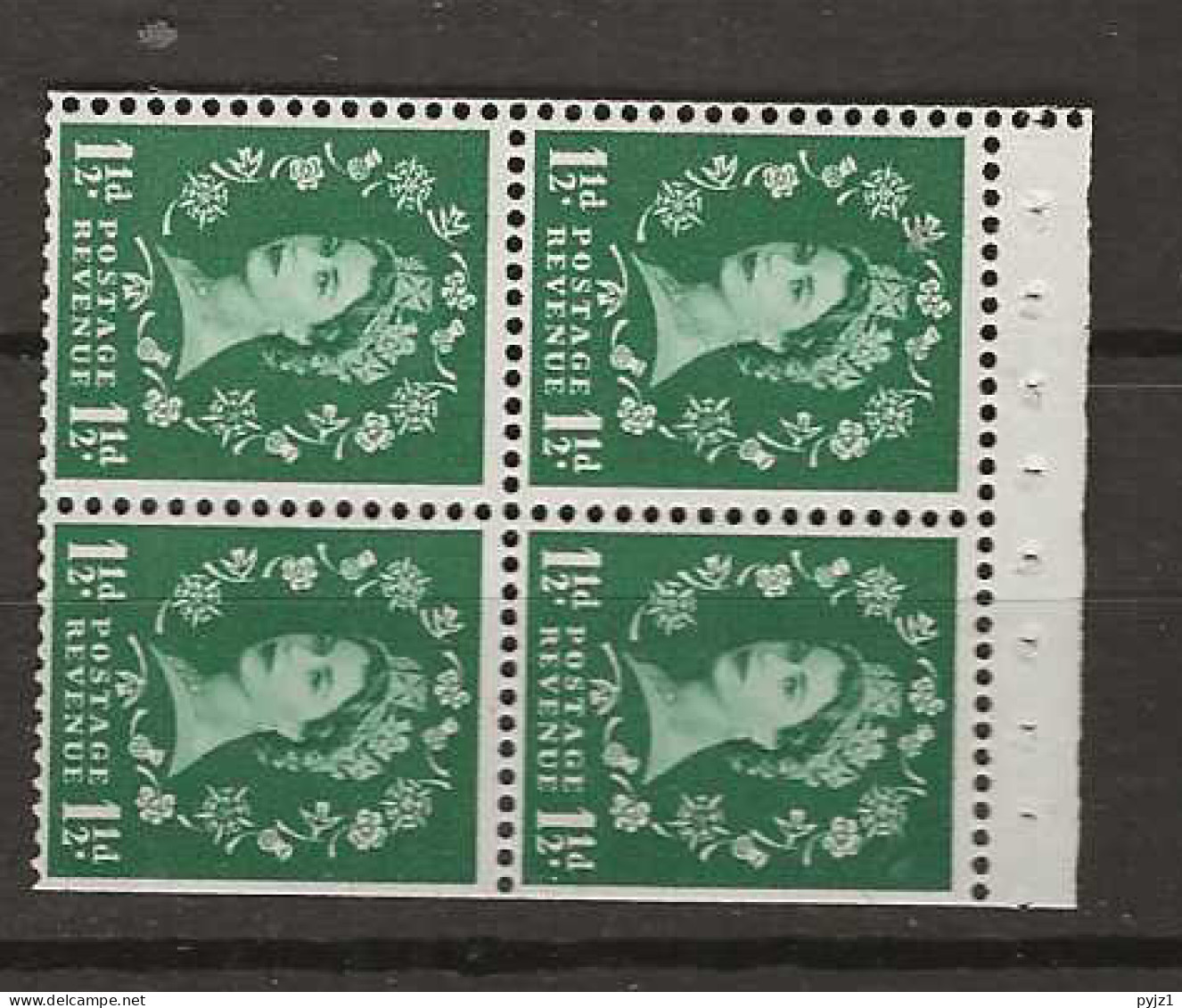 1958 MNH GB Watermark Multiple Crown Booklet Pane SG 572-mb Postfris** - Unused Stamps