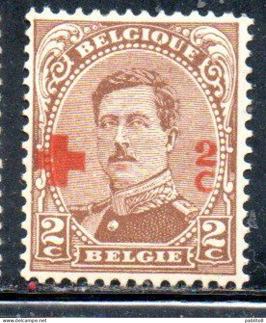 BELGIQUE BELGIE BELGIO BELGIUM 1918 KING ROI ALBERT I RED CROSS CROIX ROUGE SURCHARGED 2c + 2c MH - 1918 Croix-Rouge