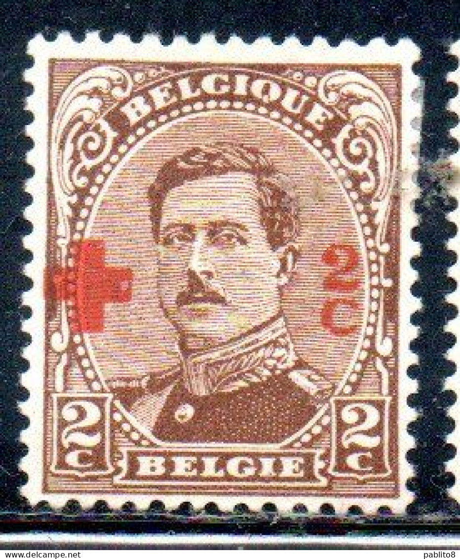 BELGIQUE BELGIE BELGIO BELGIUM 1918 KING ROI ALBERT I RED CROSS CROIX ROUGE SURCHARGED 2c + 2c MH - 1918 Rode Kruis