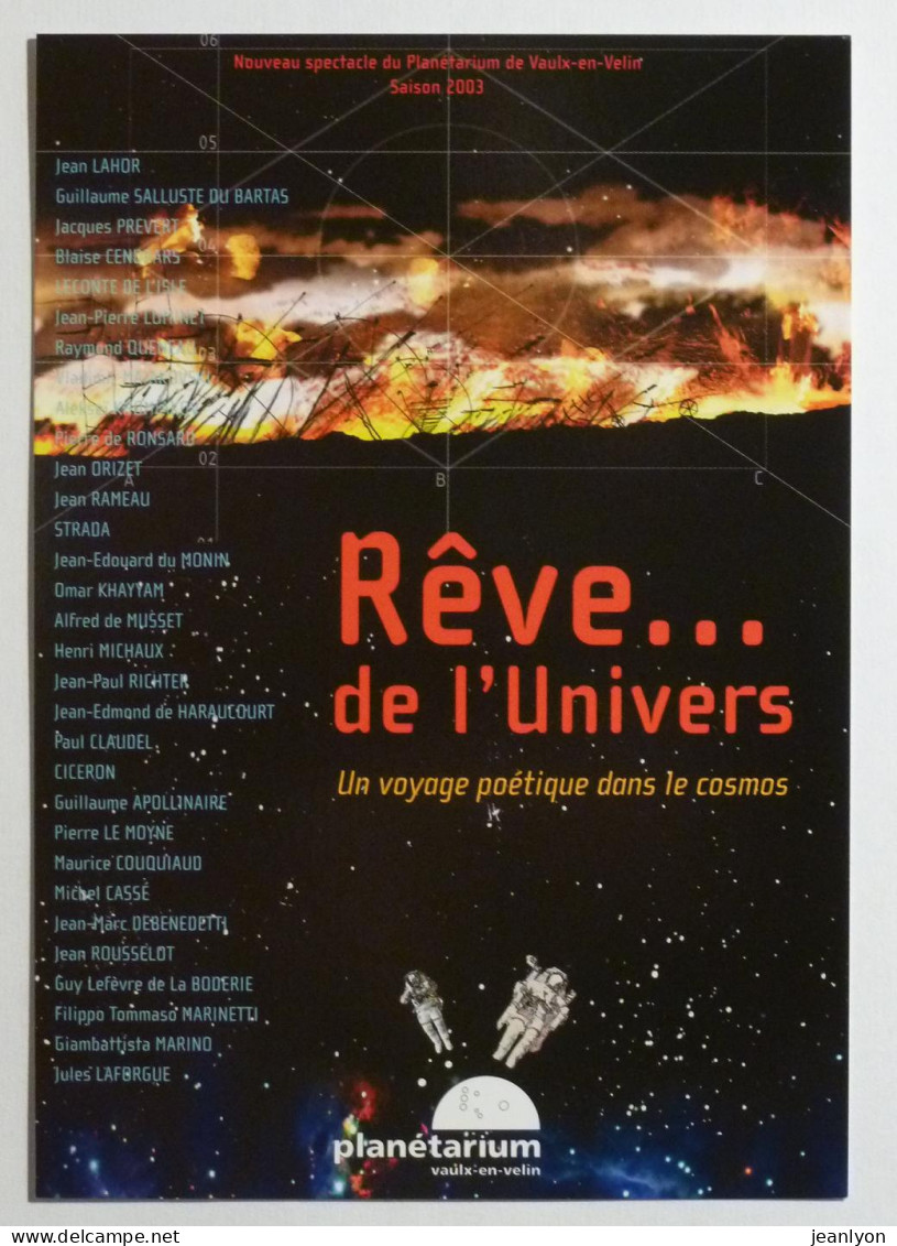 ASTRONOMIE - ESPACE / PLANETARIUM à Vaulx En Velin - Rêve De L' Univers - Astronaute - Carte Publicitaire Spectacle - Astronomia