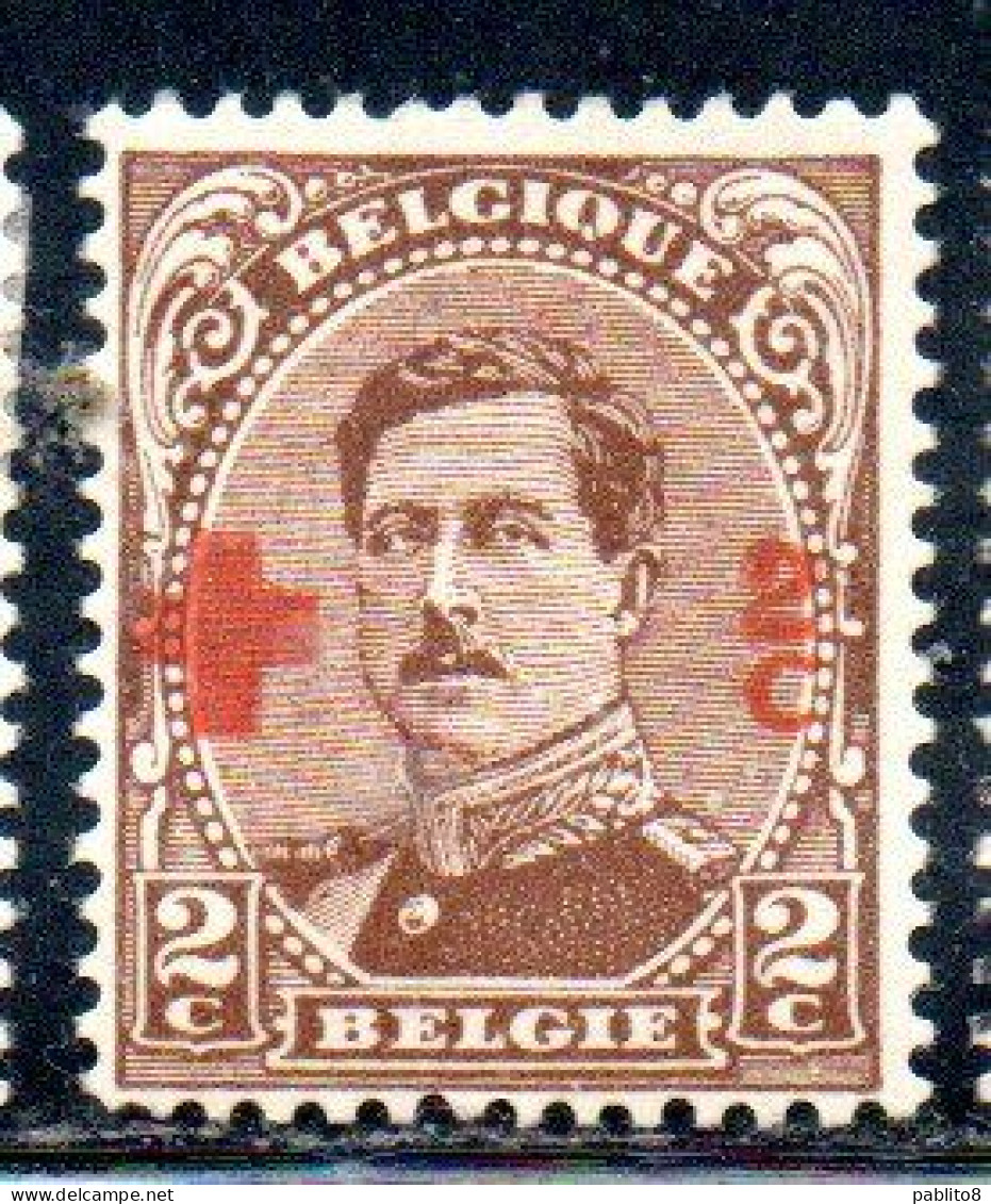 BELGIQUE BELGIE BELGIO BELGIUM 1918 KING ROI ALBERT I RED CROSS CROIX ROUGE SURCHARGED 2c + 2c MH - 1918 Red Cross