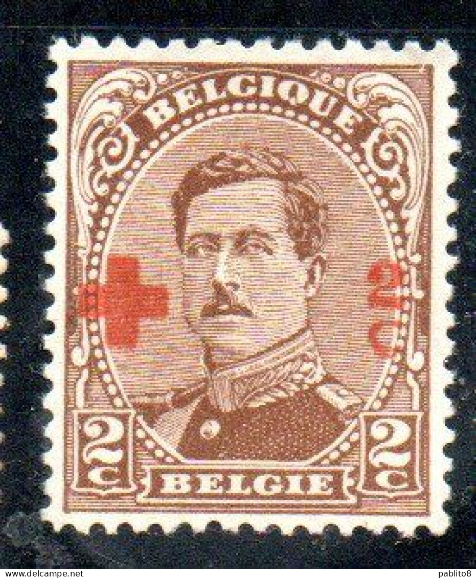 BELGIQUE BELGIE BELGIO BELGIUM 1918 KING ROI ALBERT I RED CROSS CROIX ROUGE SURCHARGED 2c + 2c MNH - 1918 Rode Kruis