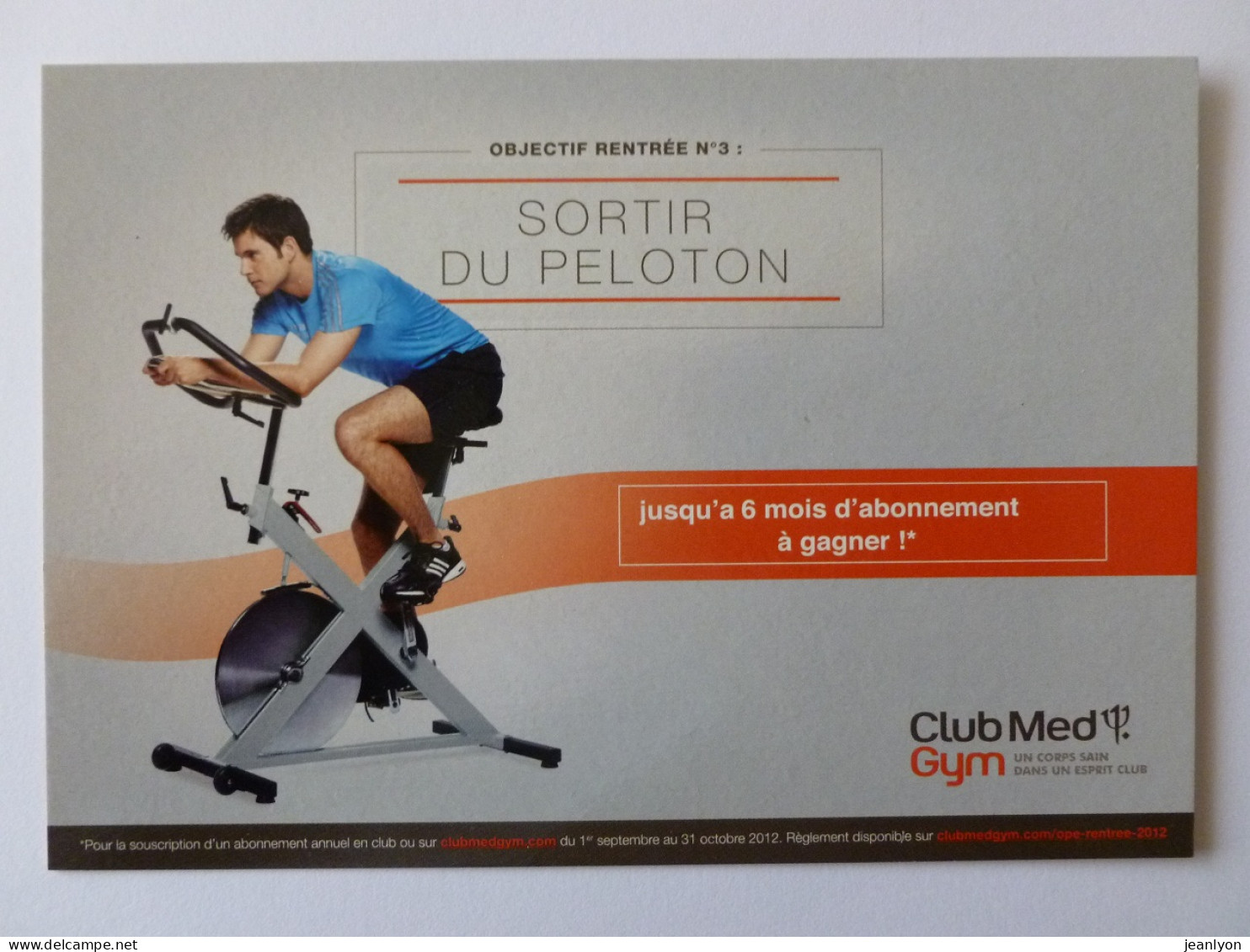 SPORT / GYMNASTIQUE EN SALLE - Homme Sur Vélo / Sortir Du Peloton - Carte Publicitaire Club Med Gym - Gymnastique