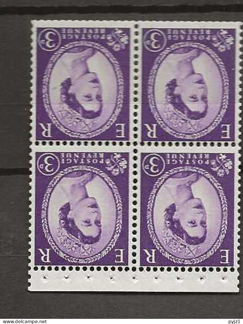 1958 MNH GB Watermark Multiple Crown Booklet Pane SG 575-mWi Postfris** - Unused Stamps