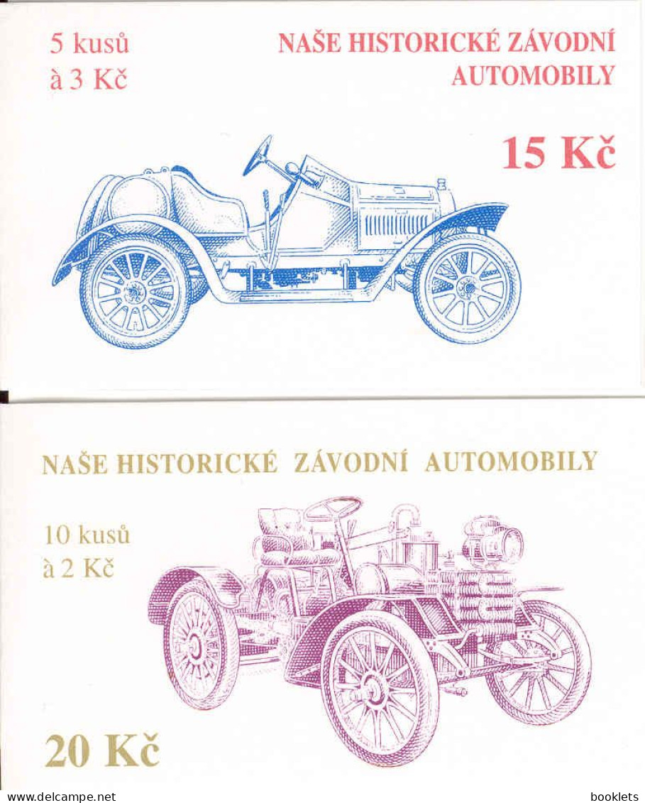 CZECH REPUBLIC, 1994, Booklet 17/18, 10x2, 5x3, Historic Automobiles / Cars - Other & Unclassified