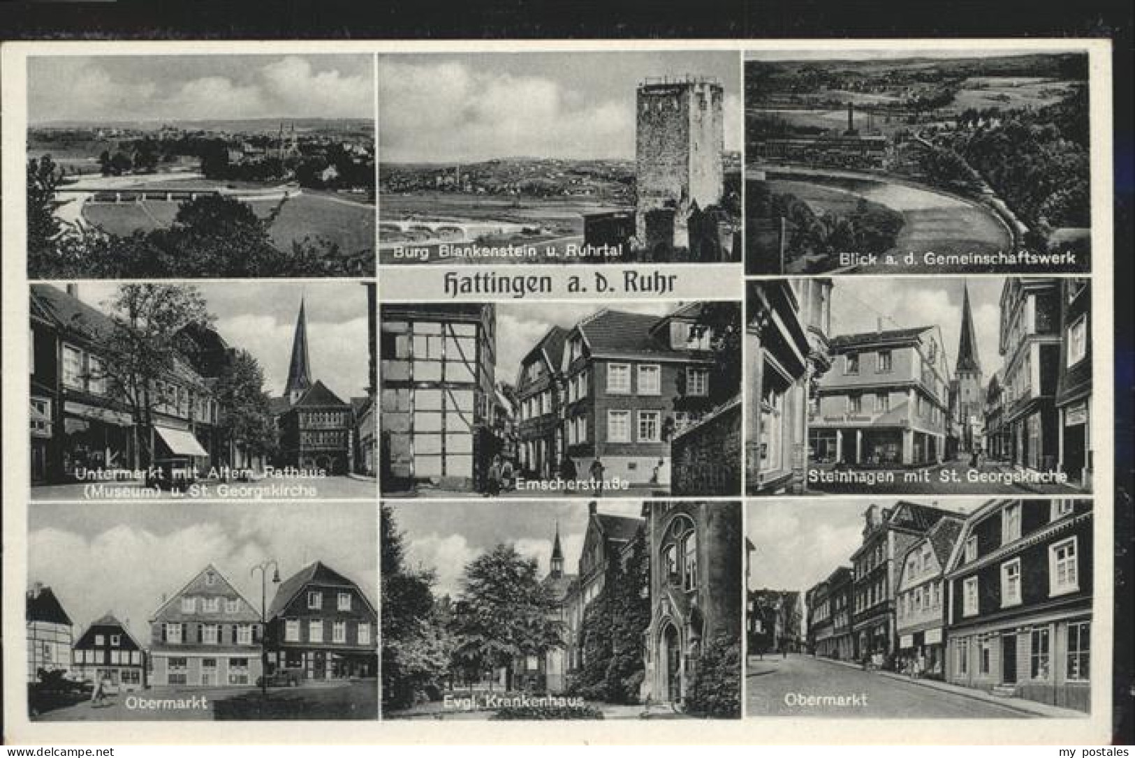 41091484 Hattingen Ruhr Burg Blankenstein, Obermarkt, Evgl. Krankenhaus Hattinge - Hattingen