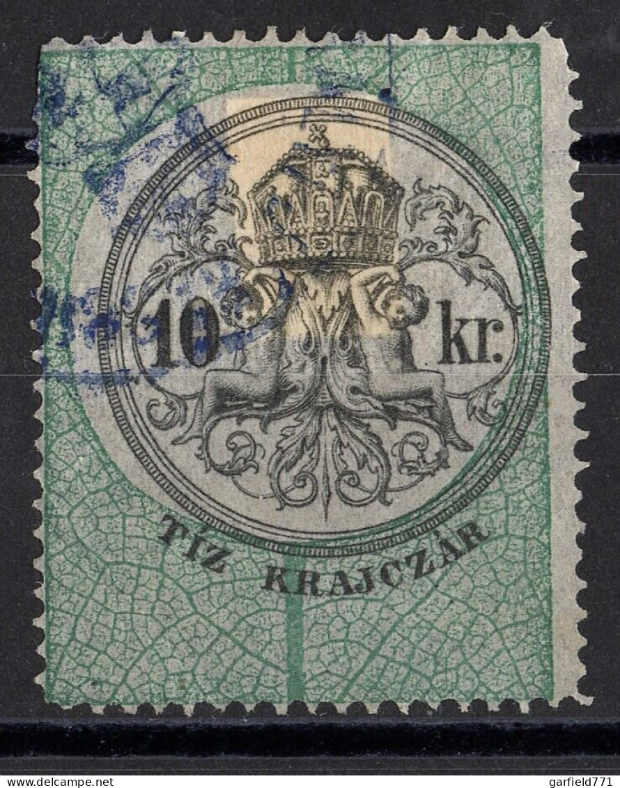 Variété Décentrée AUTRICHE AUSTRIA HONGRIE HUNGARY REVENUE FISCAUX 10 Kr 1868/73 - Revenue Stamps