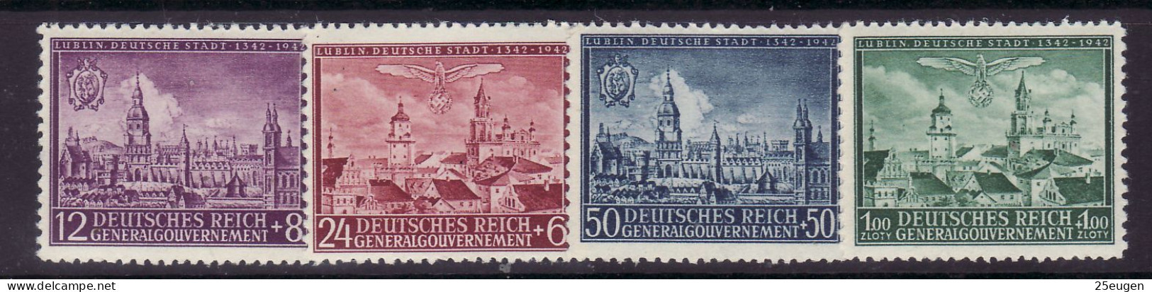 POLAND GENERAL GOVERNMENT 1942  MICHEL NO: 92-95  MNH - General Government