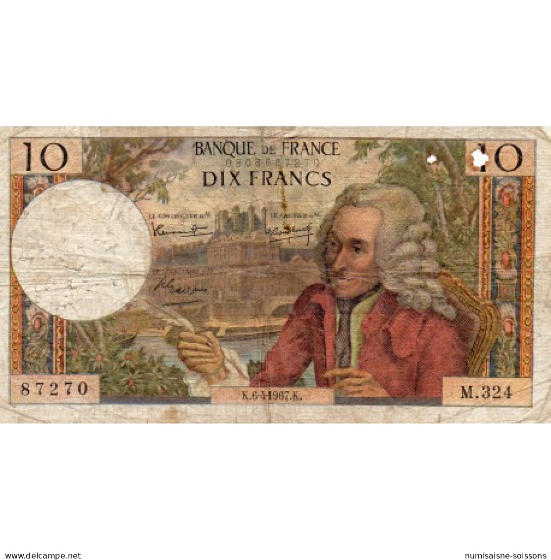 FAY 62/26 - 10 FRANCS VOLTAIRE - 06/04/1967 - PICK 147 - TB - 10 F 1963-1973 ''Voltaire''