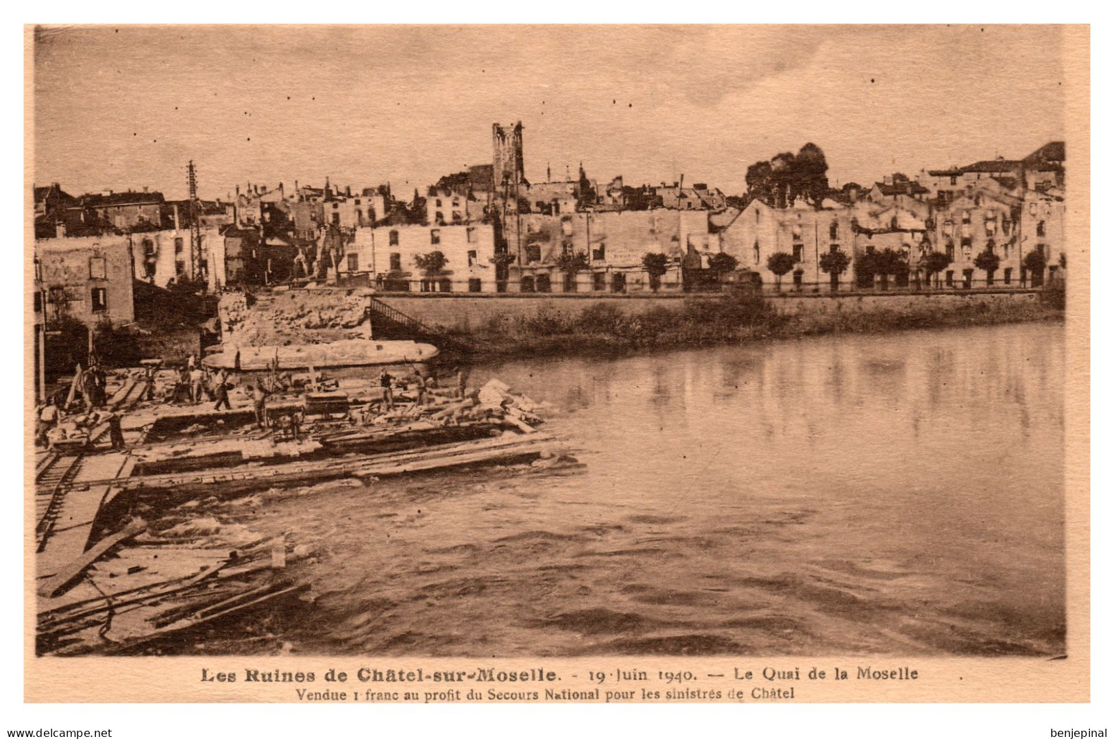 Les Ruines De Châtel-sur-Moselle - 19 Juin 1940 - Le Quai De La Moselle - Chatel Sur Moselle