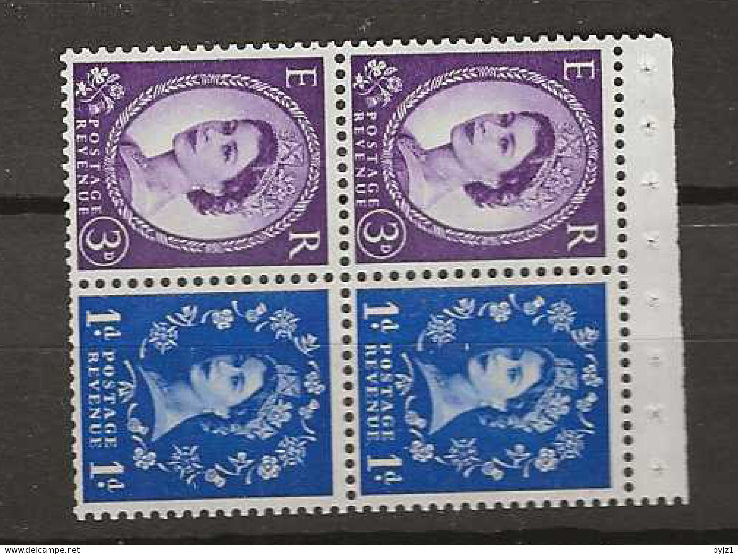 1960 MNH GB Phosphor Booklet Pane SG 611-mma Postfris** - Unused Stamps