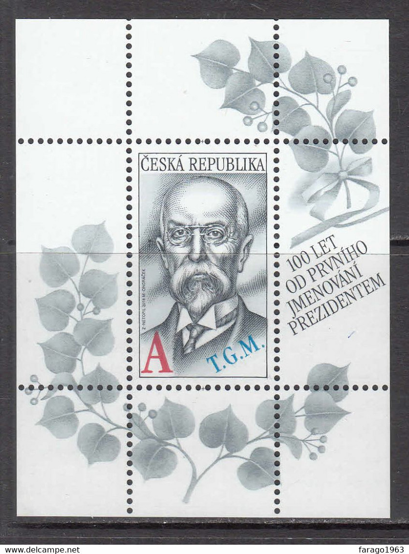 2018 Czech Republic President Masaryk Souvenir Sheet MNH @ BELOW FACE VALUE - Unused Stamps