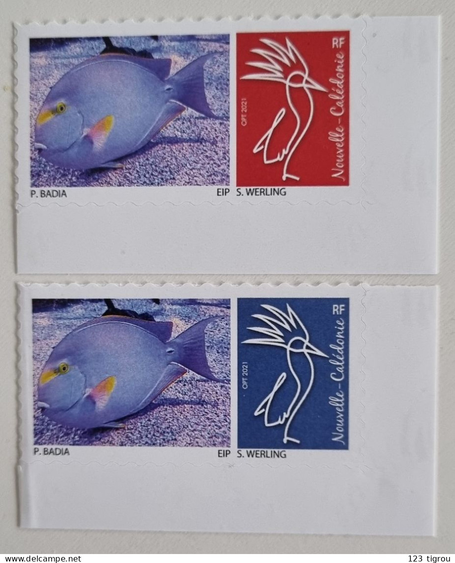 CAGOU PERSONNALISE LOGO POISSON CHIRURGIEN A NAGEOIRES JAUNES 3EME TIRAGE OPT 2021 : 50 EX TB - Unused Stamps