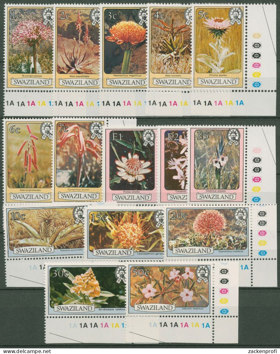 Swaziland 1980 Blüten Aloen Blutblume Silberbaum 339/53 I Ecken Postfrisch - Swaziland (1968-...)