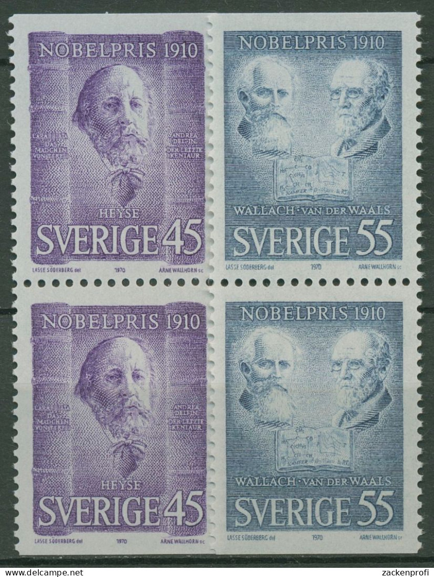 Schweden 1970 Nobelpreisträger 697/98 Do/Du Paare Postfrisch - Nuevos