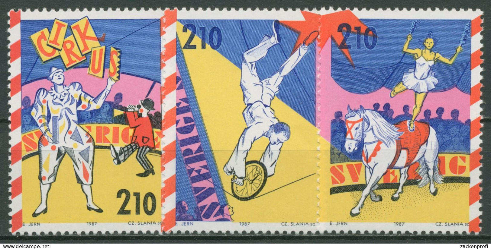 Schweden 1987 Zirkus 1450/52 Postfrisch - Unused Stamps
