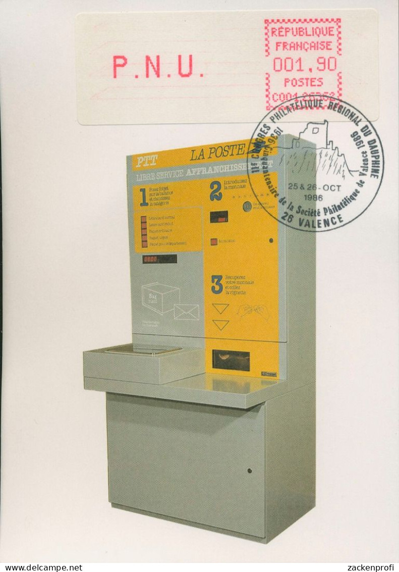 Frankreich ATM 1986 Valence Ersttagsbrief ATM 3.4.2 FDC, MK (X80585) - 1985 « Carrier » Paper
