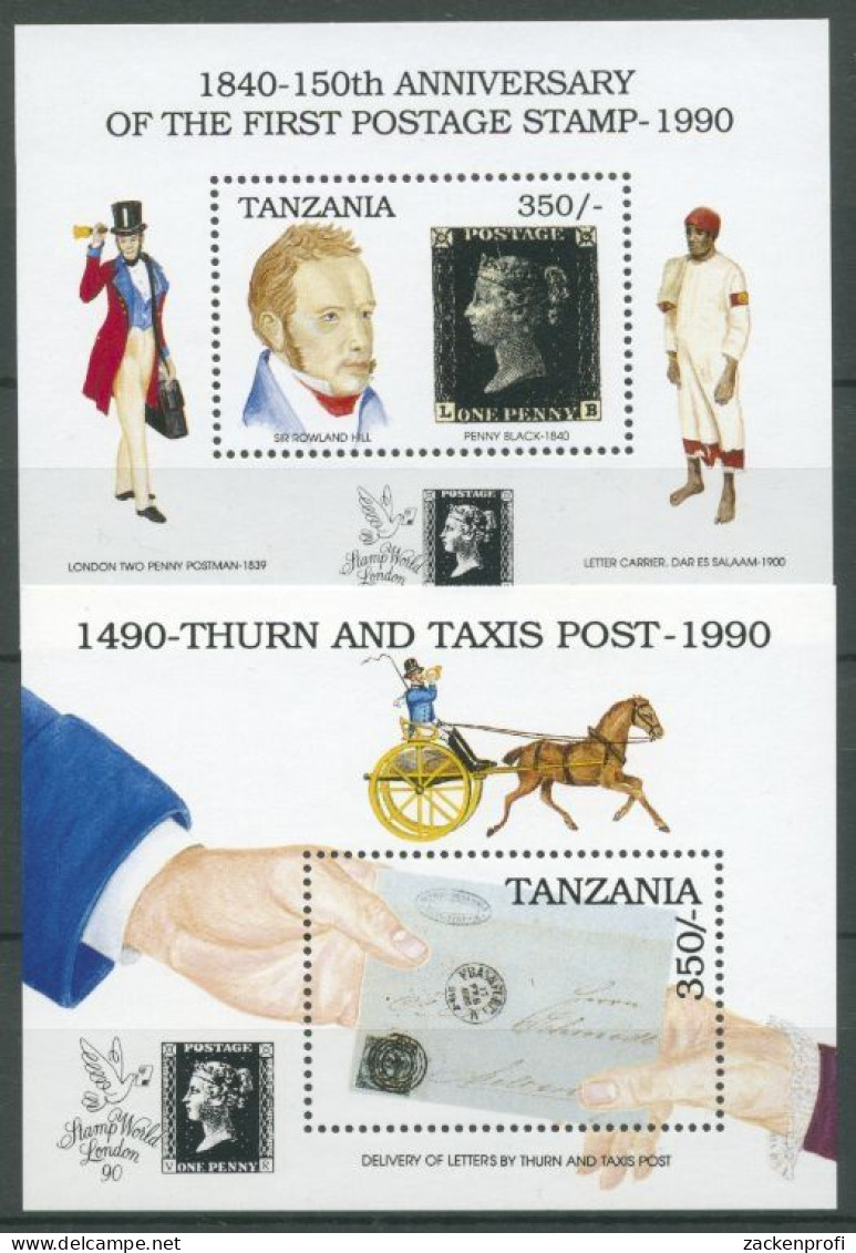 Tansania 1991 150 J. Briefmarken Penny Black Block 131/32 Postfrisch (C27373) - Tanzania (1964-...)