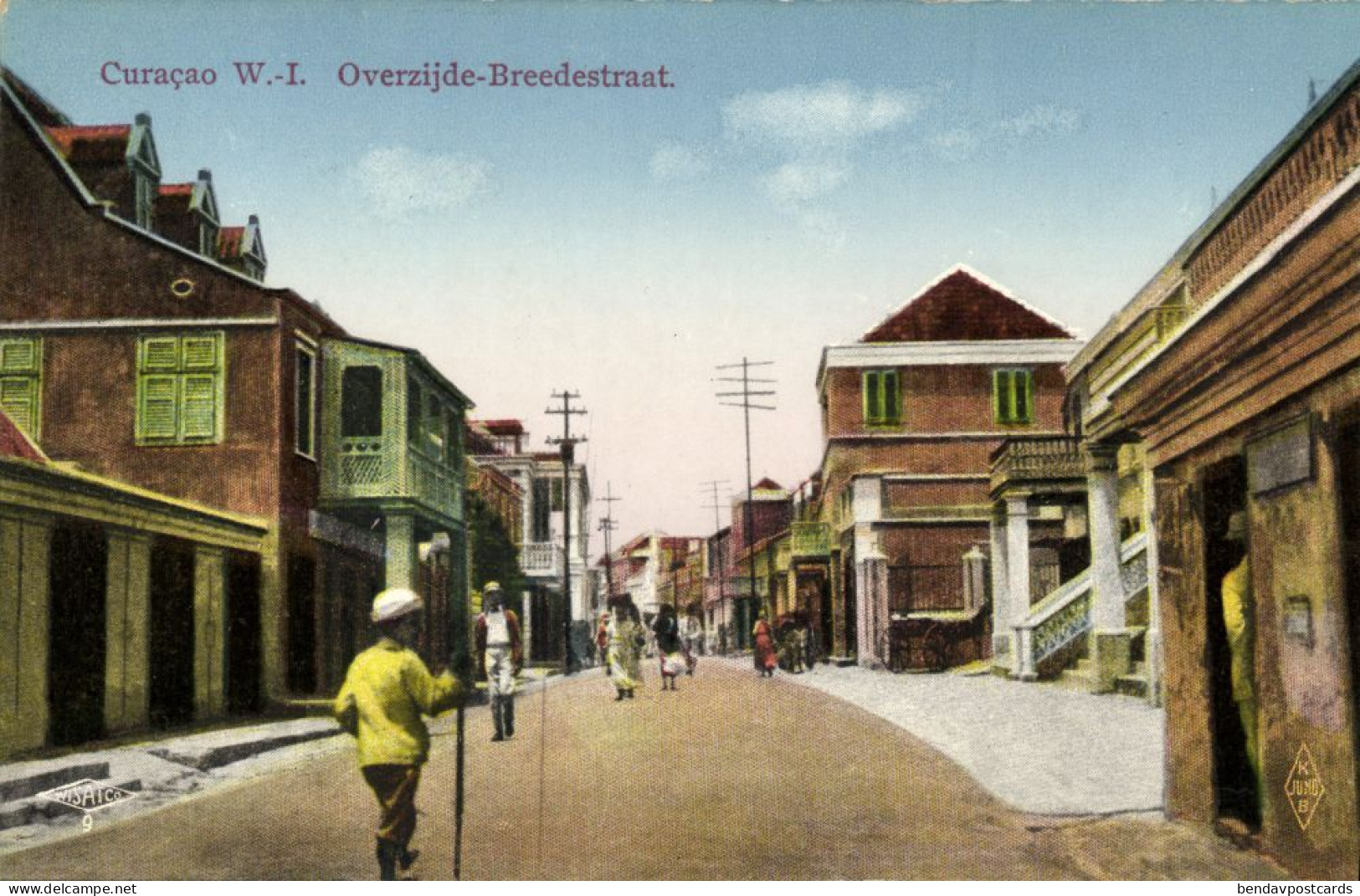 Curacao, W.I., WILLEMSTAD, Overzijde Breedestraat (1910s) Postcard - Curaçao