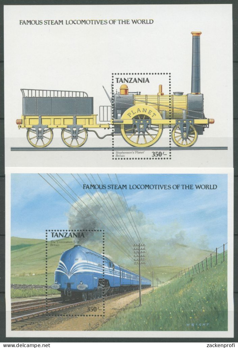 Tansania 1989 Eisenbahn Dampflokomotiven Block 94/95 Postfrisch (C27396) - Tanzania (1964-...)
