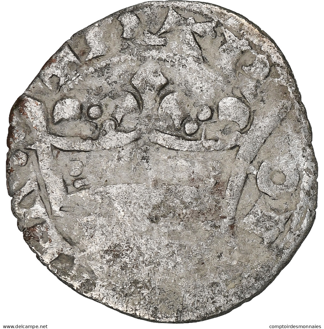 France, Charles IV, Double Parisis, 1323-1328, Billon, TB, Duplessy:244b - 1322-1328 Karl IV. Der Schöne