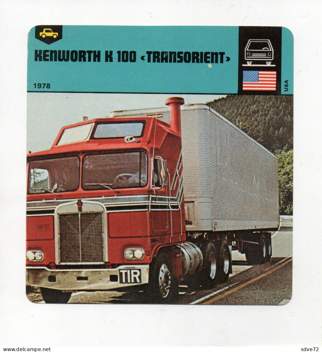 FICHE CAMION - KENWORTH K 100 "TRANSORIENT" - Vrachtwagens